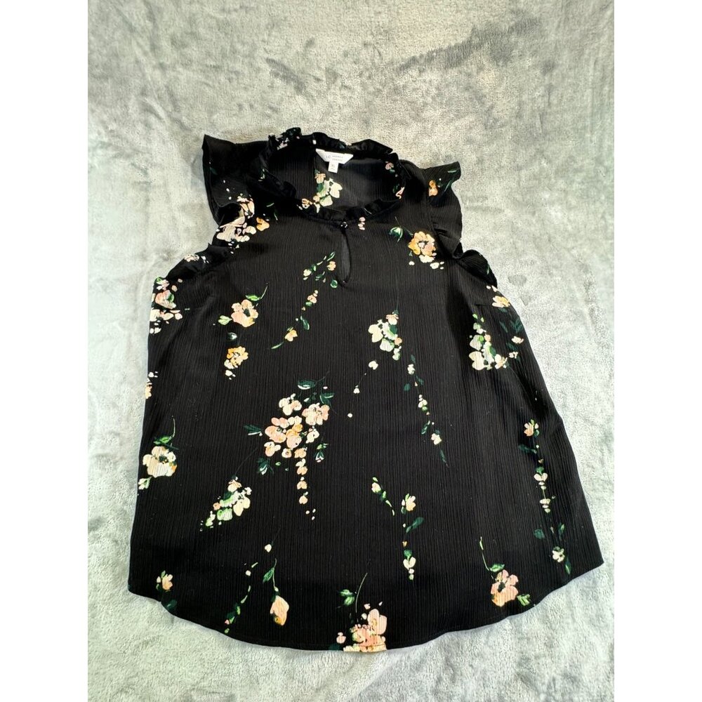 LC Lauren Conrad's Blouse Women's XL Flutter Sleeve Button Front